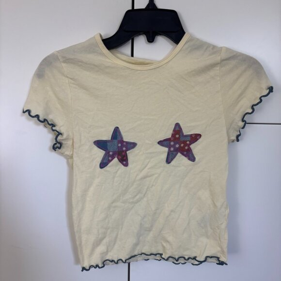 Urban Outfitters Kimchi Blue Star Applique Baby Tee Size Medium - Picture 1 of 4
